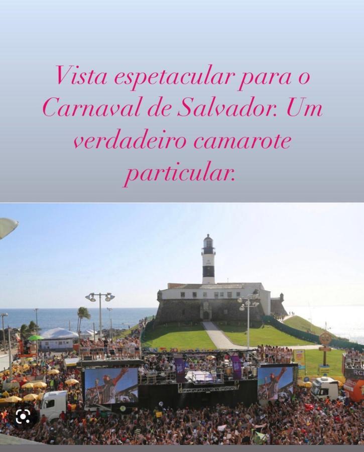 Apartamento No Farol Da Barra. Vista Deslumbrante Para O Mar! No Circuito Do Carnaval. Ao Lado Do Porto Da Barra ! Salvador Esterno foto